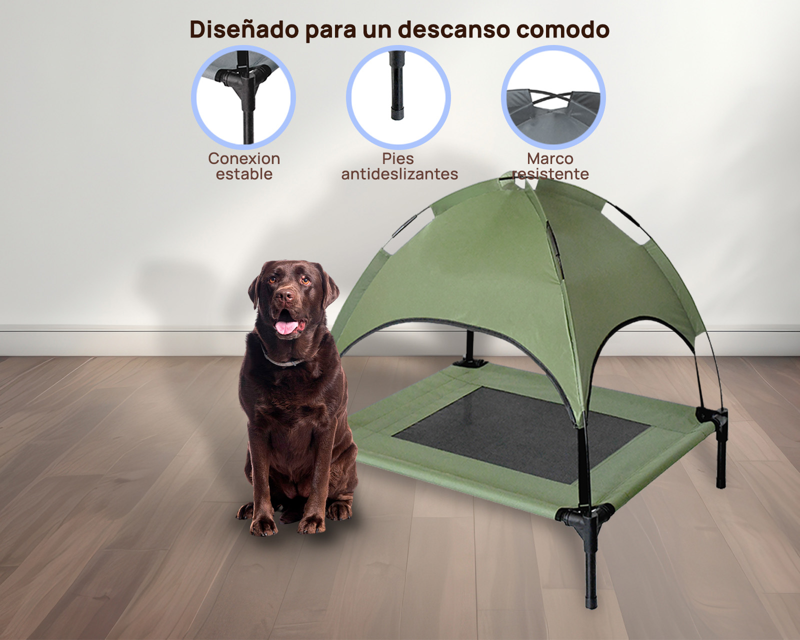 Foto 7 pulgar | Cama Elevada Con Domo Luma L Verde