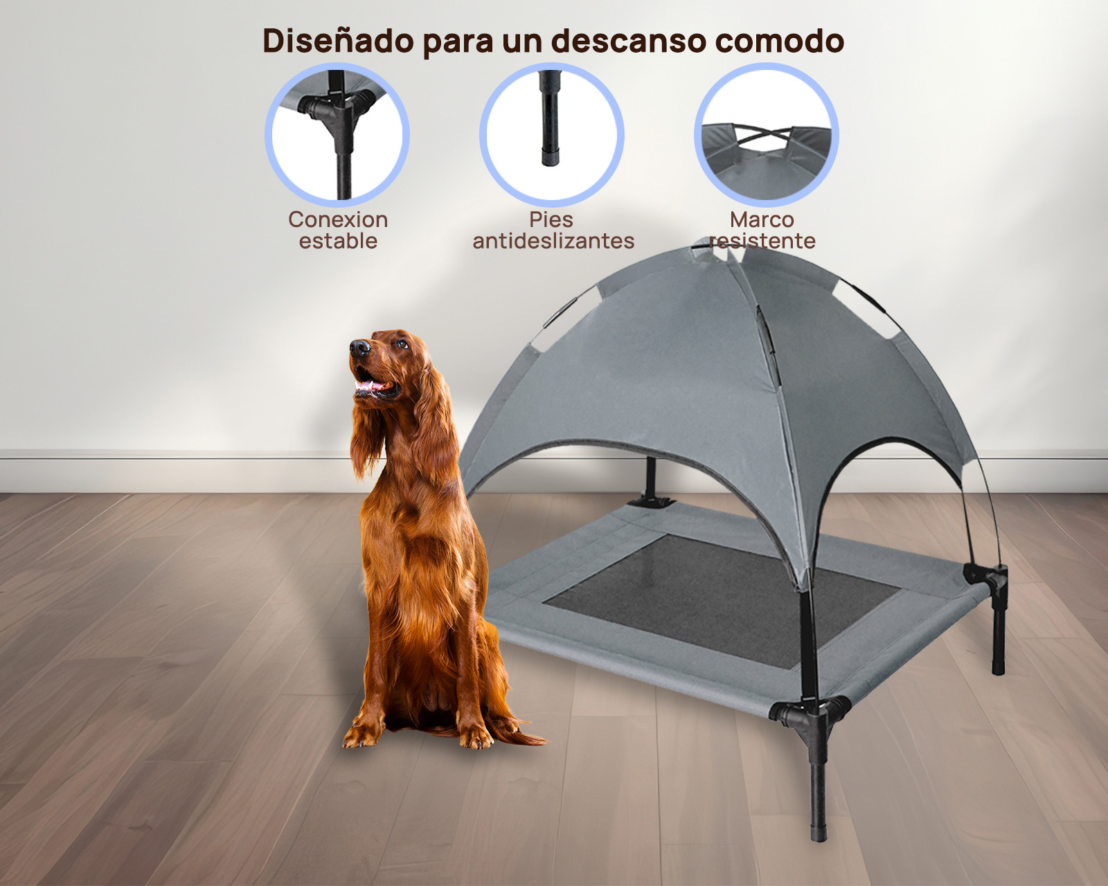 Foto 6 | Cama Elevada Con Domo Luma M Gris