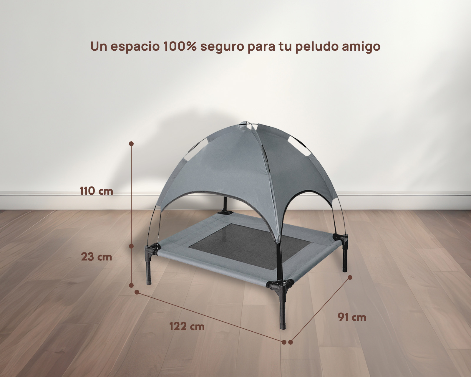 Foto 4 pulgar | Cama Elevada Con Domo Luma Xl Gris