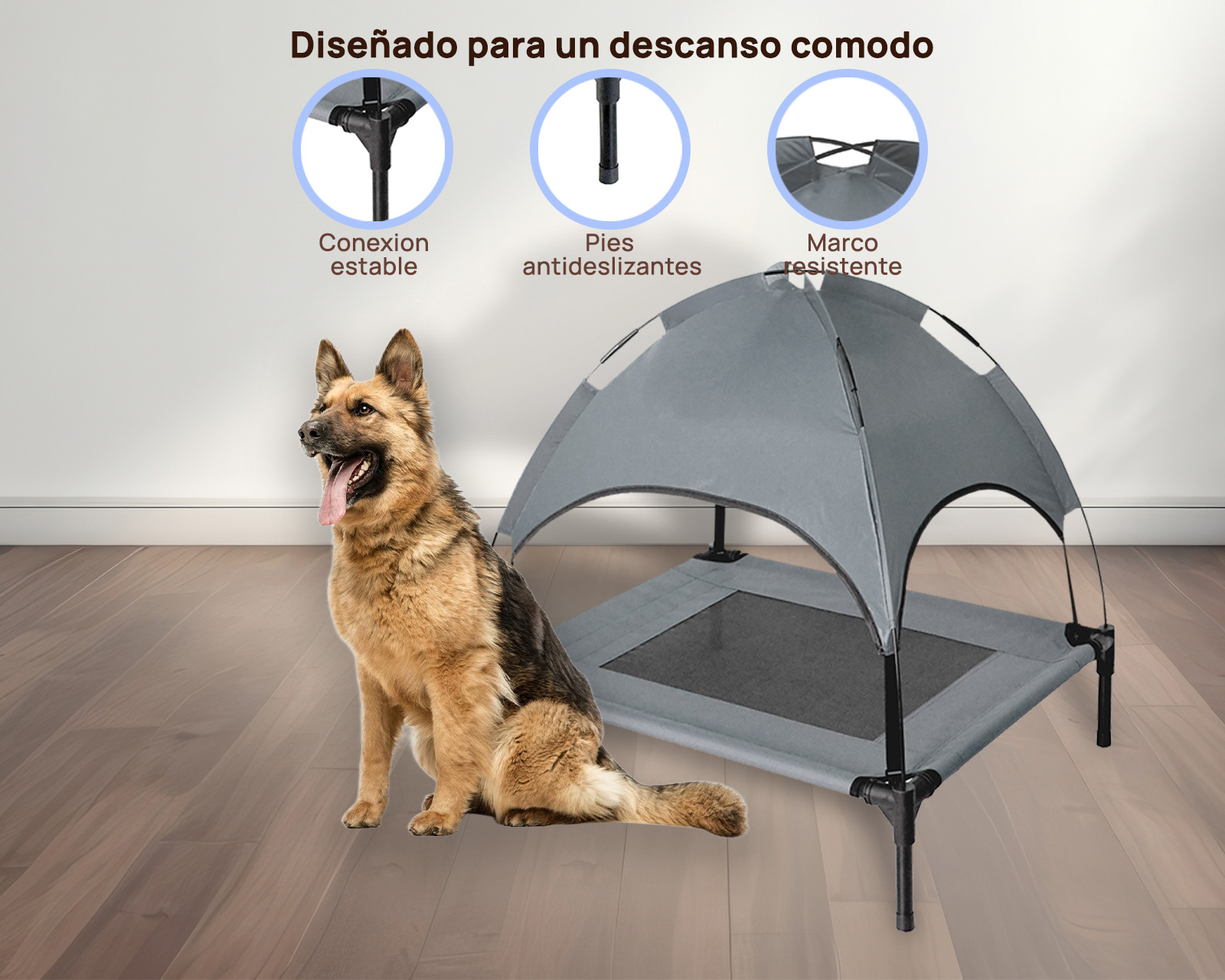 Foto 7 pulgar | Cama Elevada Con Domo Luma Xl Gris