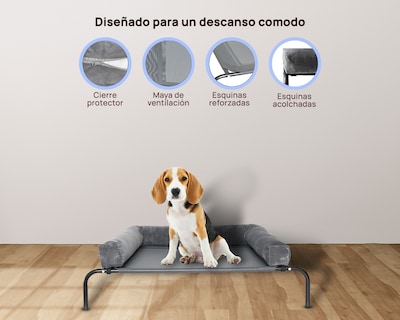Foto 6 | Cama Elevada Con Colchon Cali S Gris