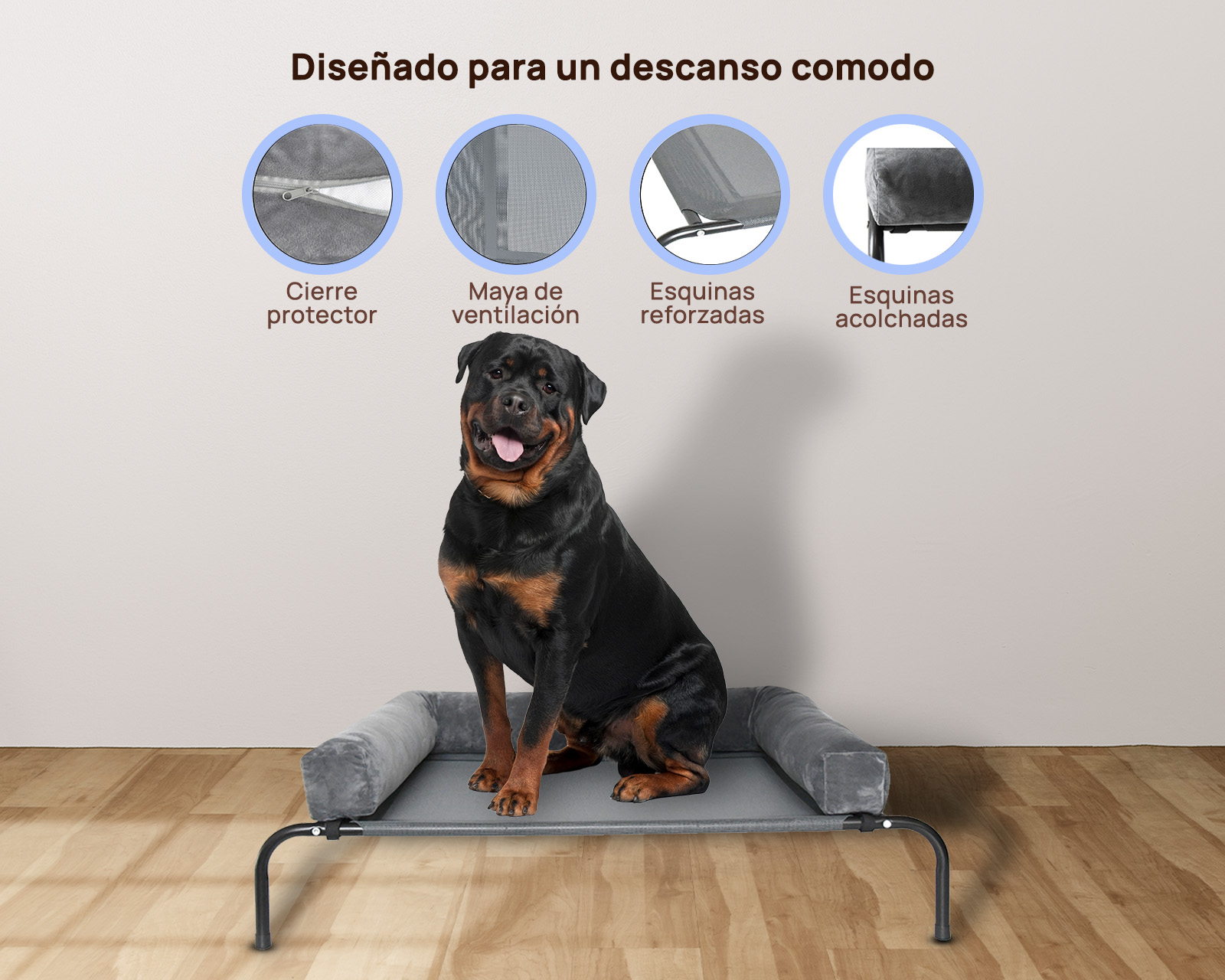 Foto 7 pulgar | Cama Elevada Con Colchon Cali L Gris