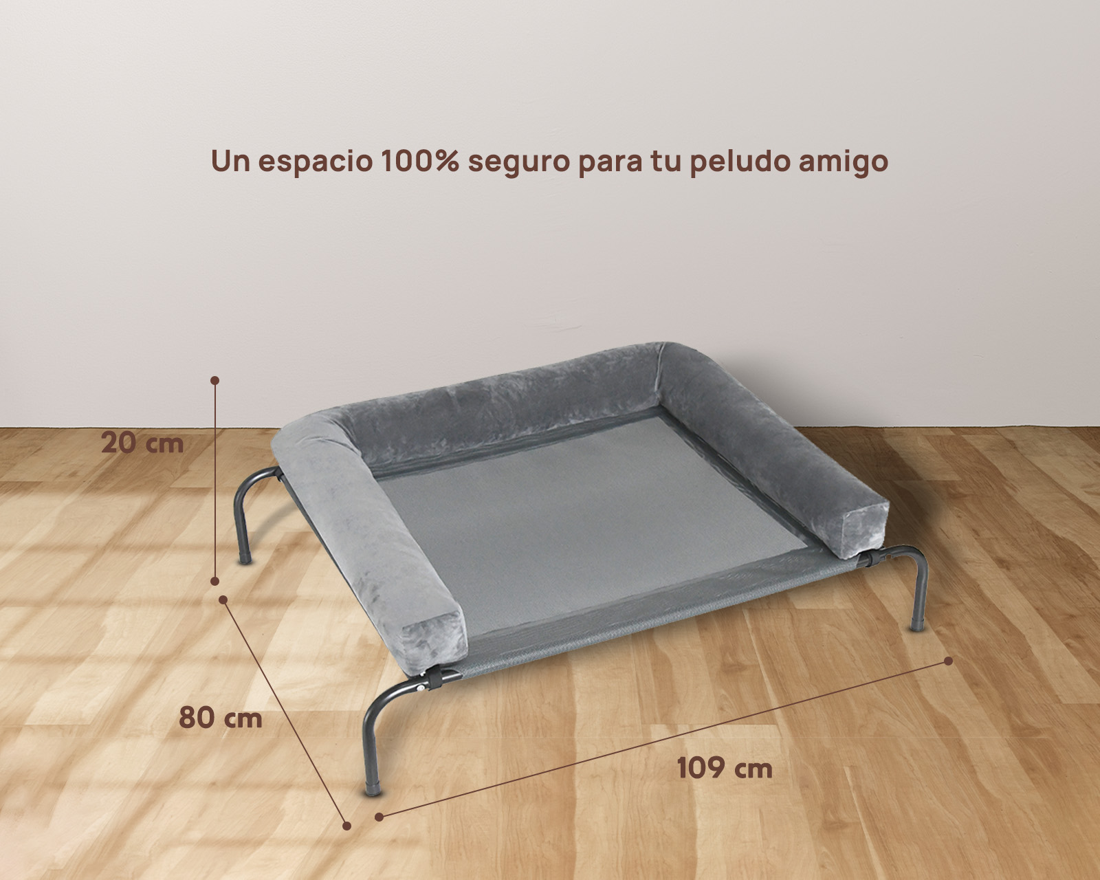 Foto 4 pulgar | Cama Elevada Con Colchon Cali M Gris