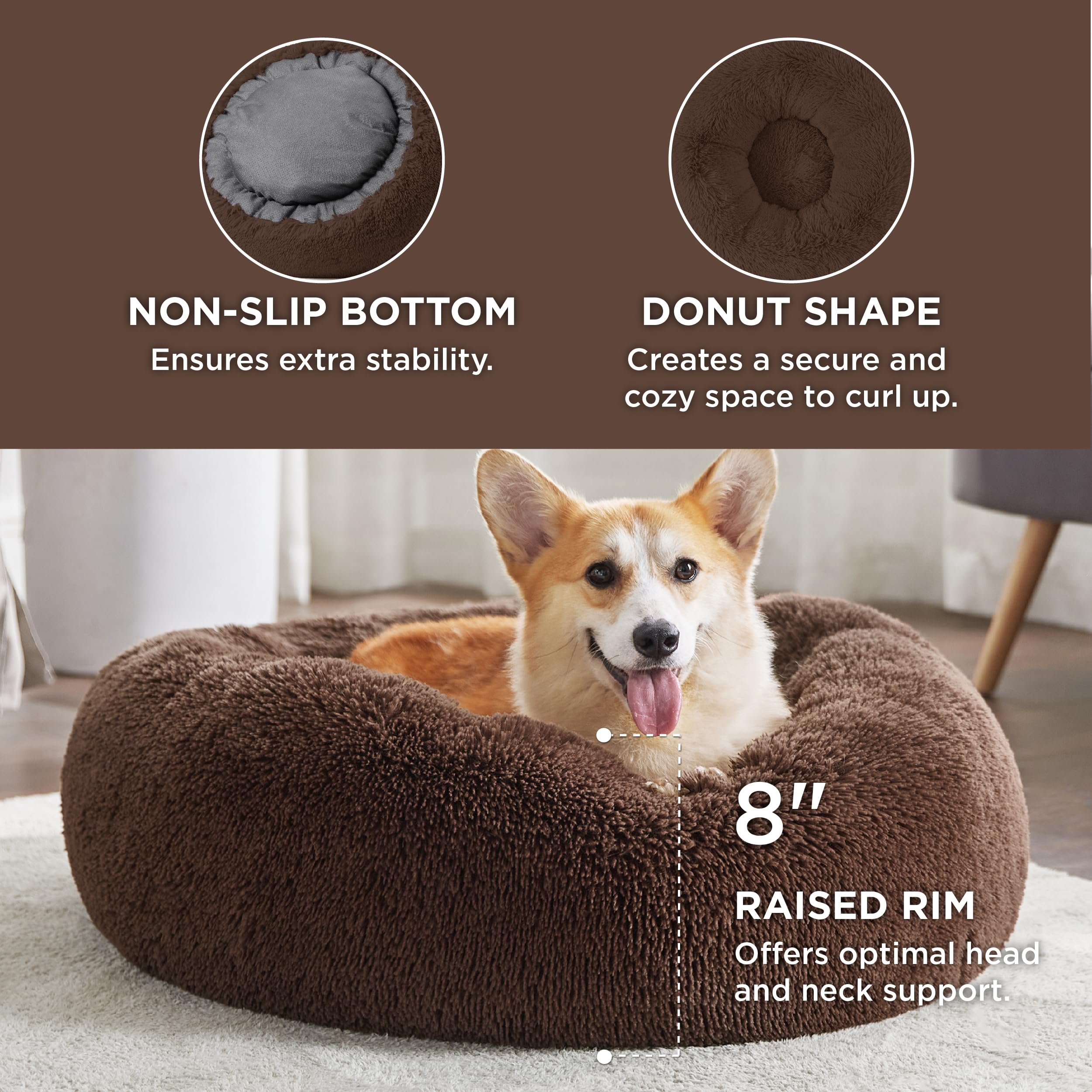 Foto 4 pulgar | Cama Para Perros Bedsure Calming Donut, Lavable Para Perros Medianos - Venta Internacional.
