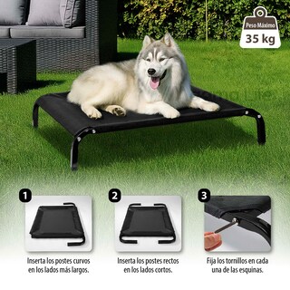 Foto 2 | Magma Life Cama Para Perro Grande, 109x66x20 Cm, Elevada Y Transpirable, Estructura Metálica Resistente, Superficie