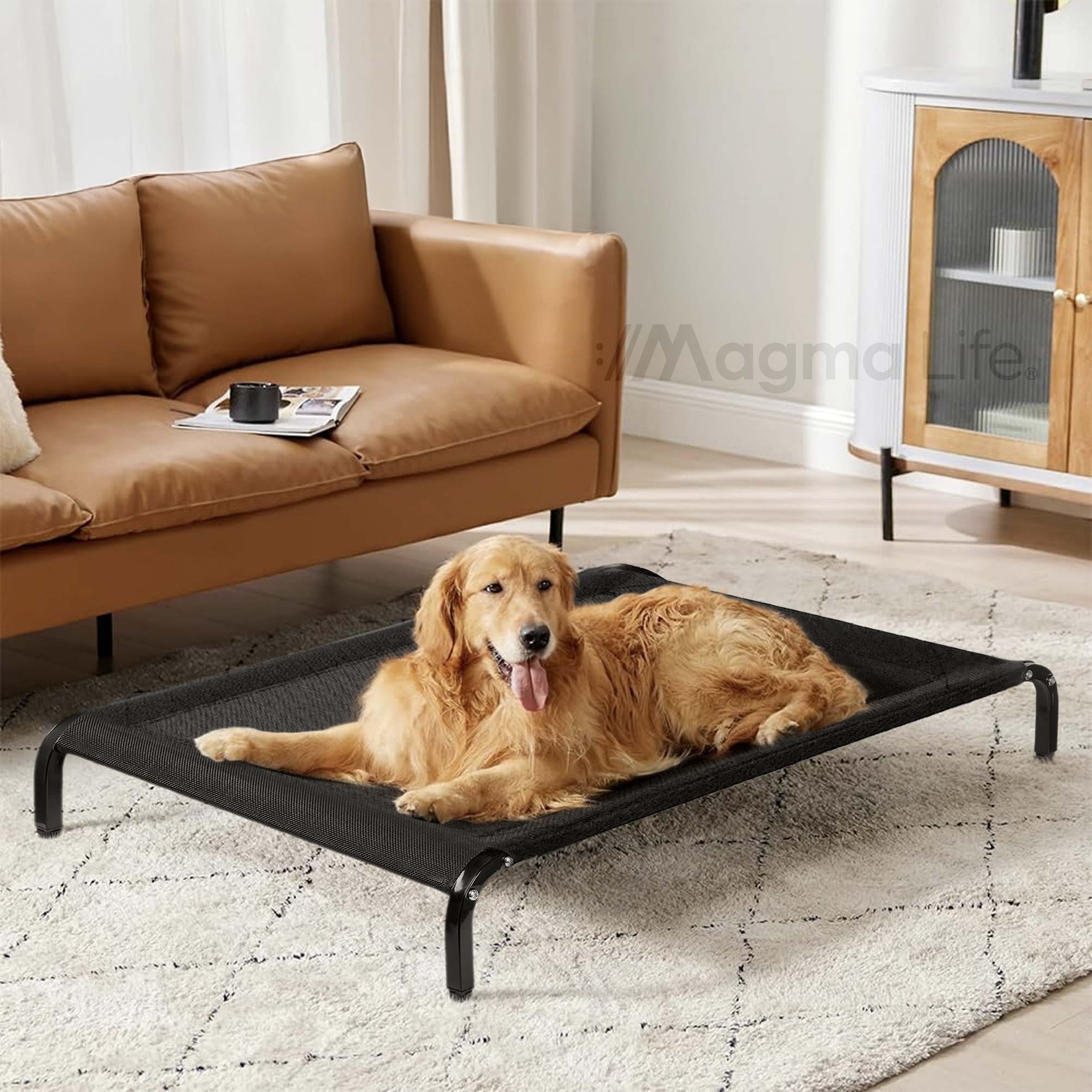 Foto 8 pulgar | Magma Life Cama Para Perro Grande, 109x66x20 Cm, Elevada Y Transpirable, Estructura Metálica Resistente, Superficie