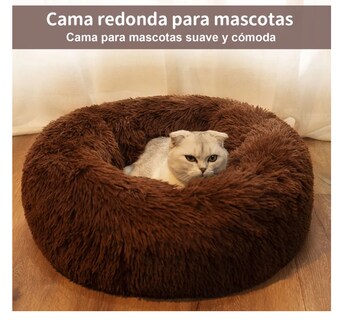 Foto 5 | Cama De Felpa, Cama Para Perro Y Gato (diámetro 60cm Café)