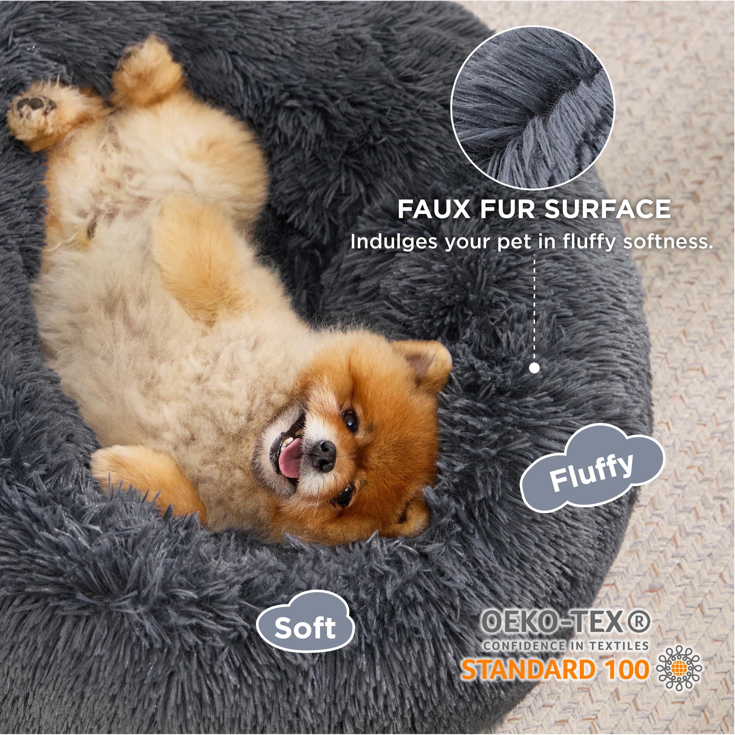 Foto 3 pulgar | Cama Para Mascotas, Relajante, Para Perros Pequeños, Rosquilla, Lavable, 60 Cm - Venta Internacional.