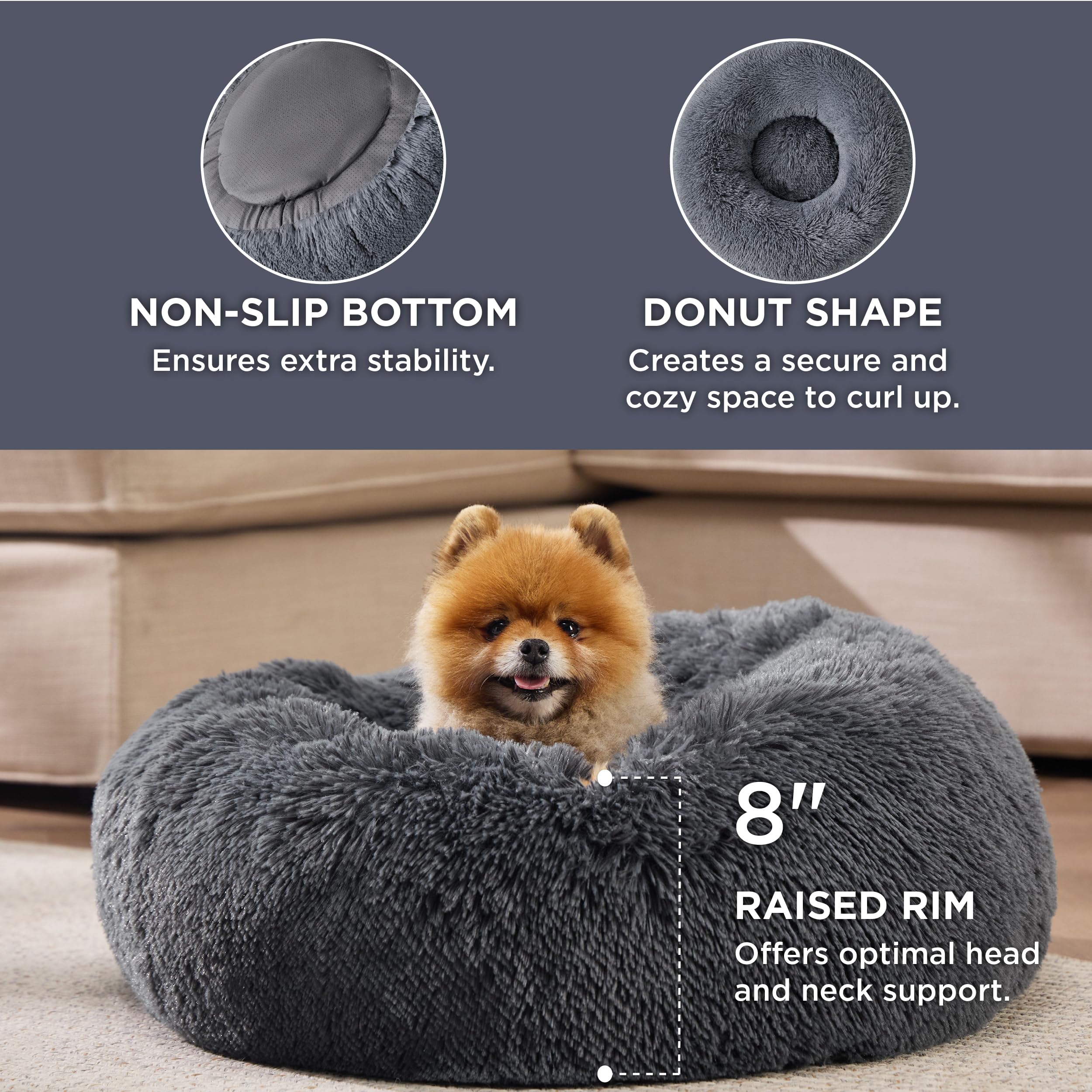 Foto 4 pulgar | Cama Para Mascotas, Relajante, Para Perros Pequeños, Rosquilla, Lavable, 60 Cm - Venta Internacional.