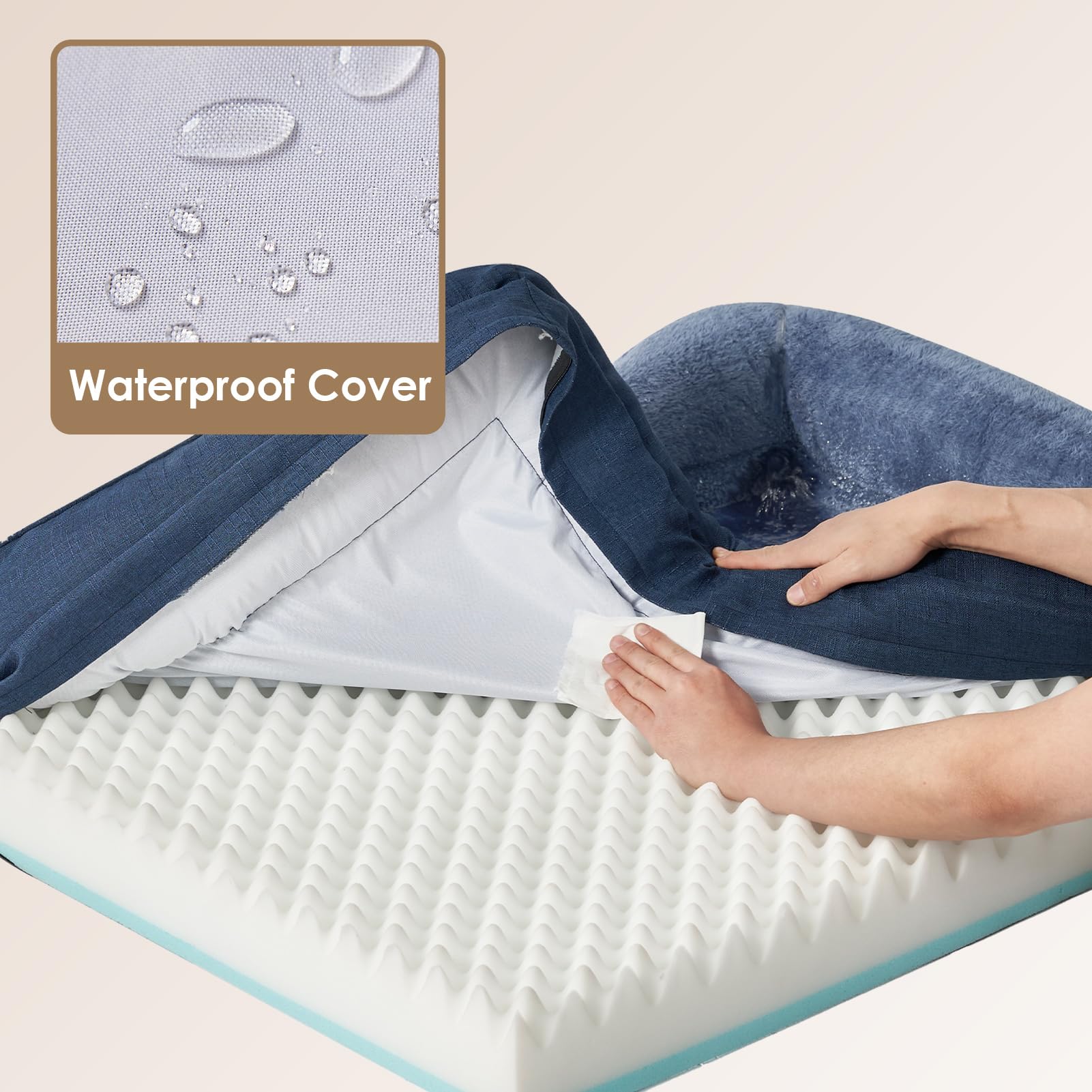 Foto 5 pulgar | Cama Para Perros Eheyciga De Espuma Viscoelástica Xxl Para Perros Extragrandes, Color Azul Marino - Venta Internacional