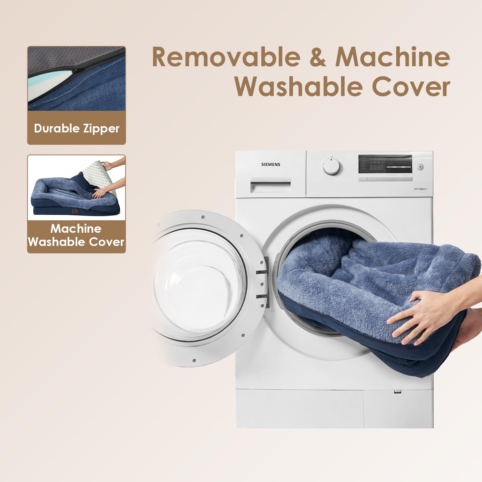 Foto 7 pulgar | Cama Para Perros Eheyciga De Espuma Viscoelástica Xxl Para Perros Extragrandes, Color Azul Marino - Venta Internacional