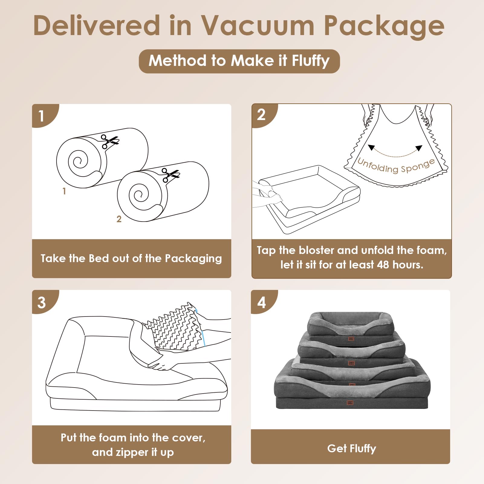 Foto 8 pulgar | Cama Para Perros Eheyciga De Espuma Viscoelástica Xxl Para Perros Extragrandes, Color Gris - Venta Internacional.