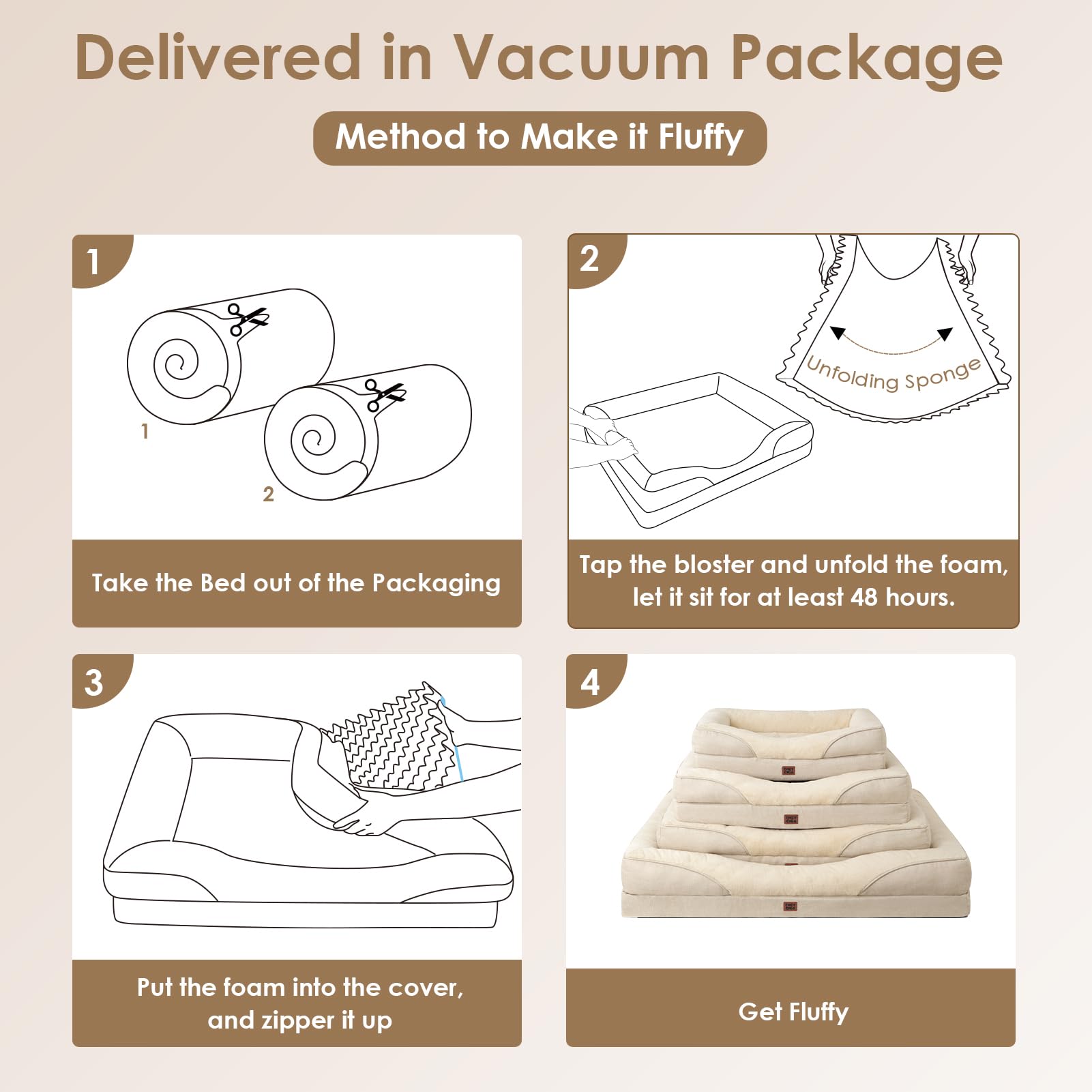 Foto 8 pulgar | Cama Para Perros Eheyciga De Espuma Viscoelástica Xxl Para Perros Extragrandes, Color Beige - Venta Internacional.