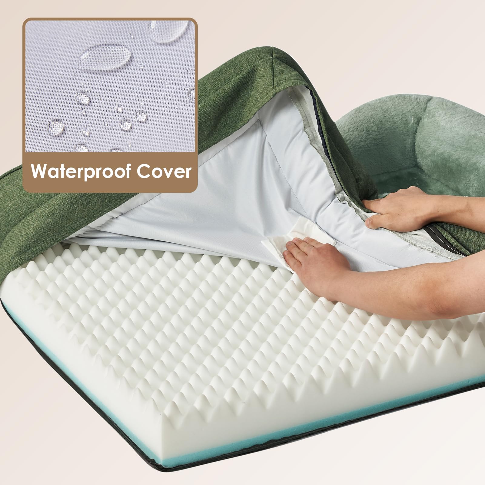Foto 5 pulgar | Cama Para Perros Eheyciga De Espuma Viscoelástica Xxl Para Perros Extragrandes, Color Verde - Venta Internacional.