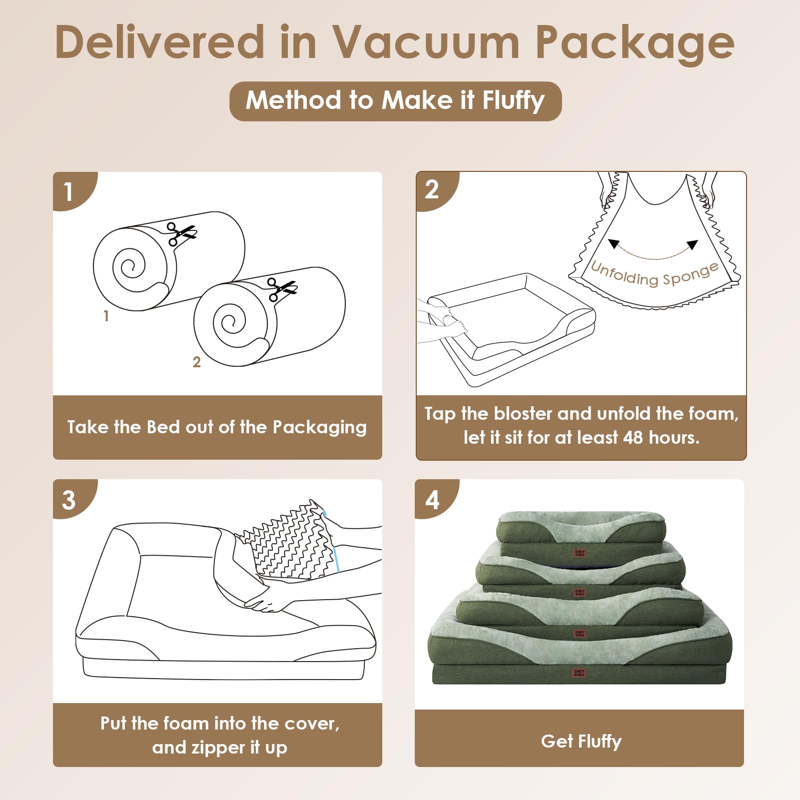 Foto 8 pulgar | Cama Para Perros Eheyciga De Espuma Viscoelástica Xxl Para Perros Extragrandes, Color Verde - Venta Internacional.