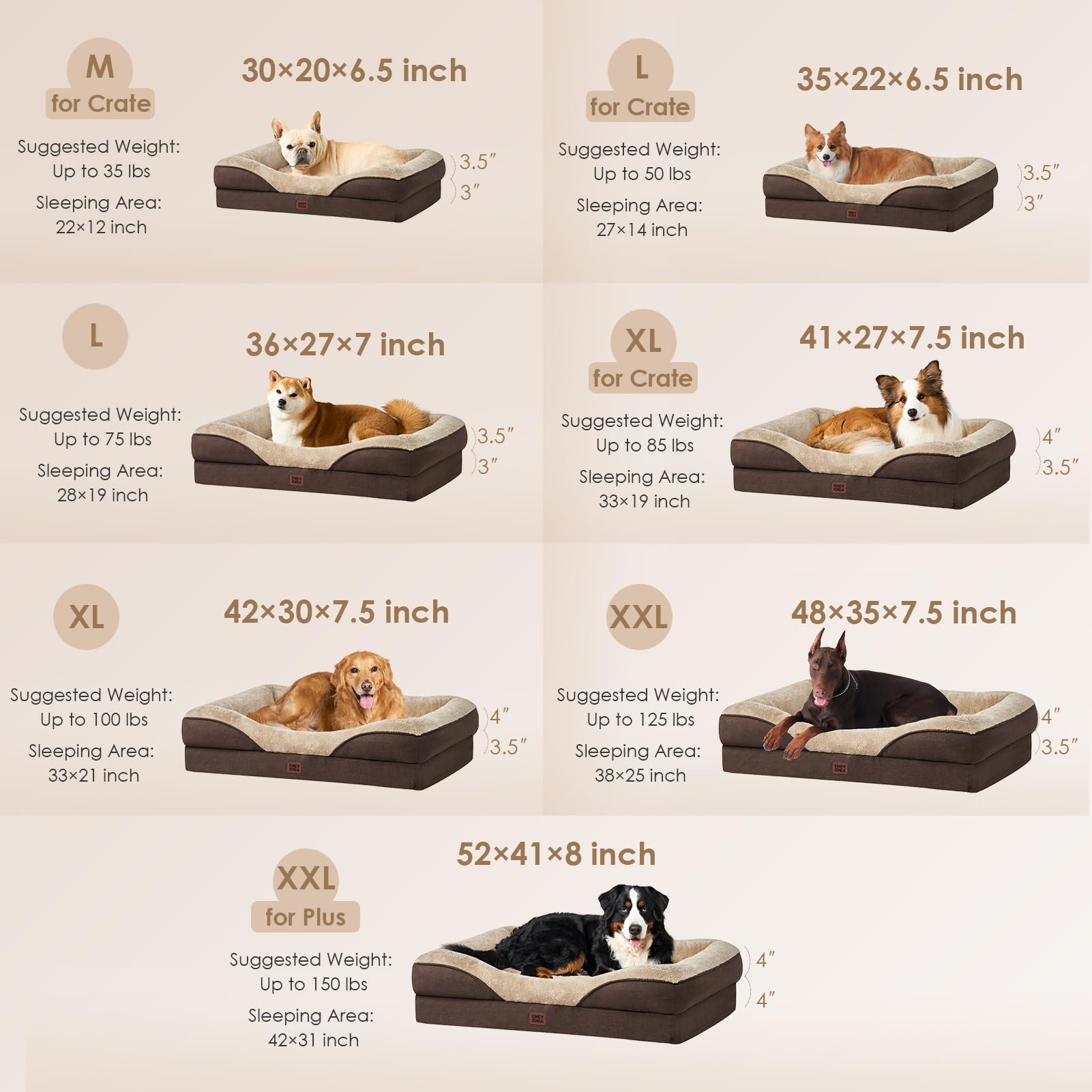 Foto 6 pulgar | Cama Para Perros Eheyciga Memory Foam Xl, Ortopédica, Impermeable, 48 X 35 X 7.5 Pulgadas - Venta Internacional.