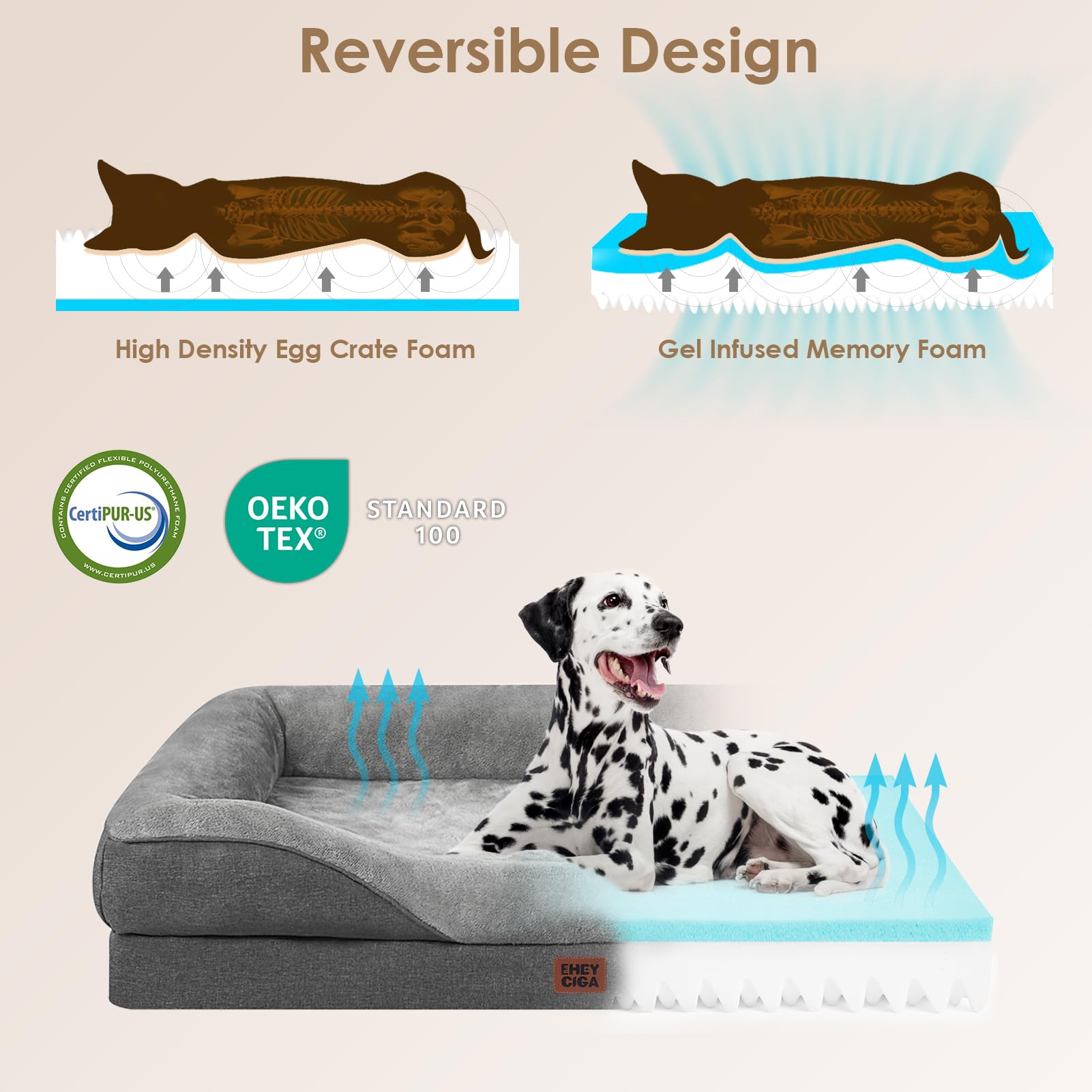 Foto 4 pulgar | Cama Para Perros Eheyciga Memory Foam Xl, Ortopédica, Impermeable, 48 X 35 X 19 Cm - Venta Internacional.