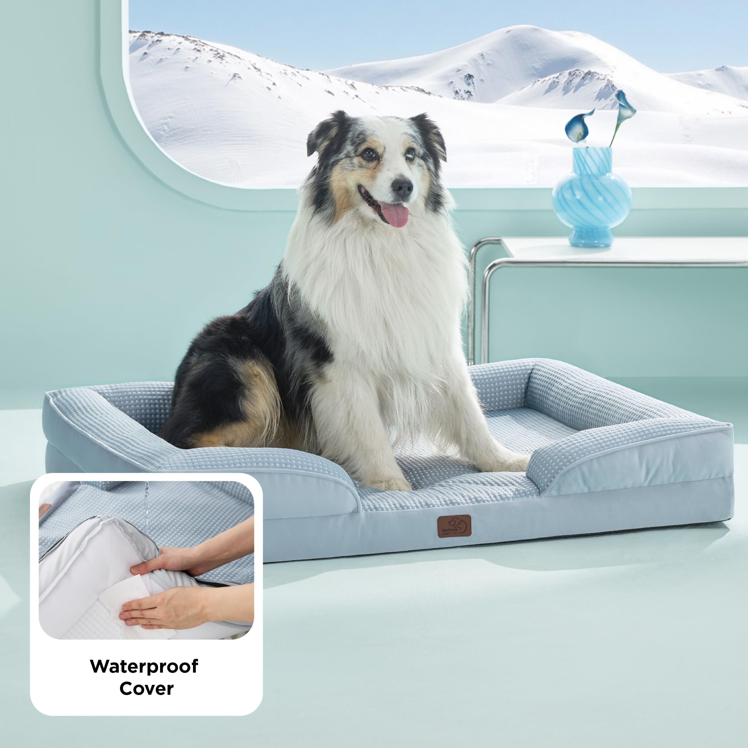 Foto 5 pulgar | Cama De Cama Para Perros Grandes, Ortopédica, Color Azul - Venta Internacional.
