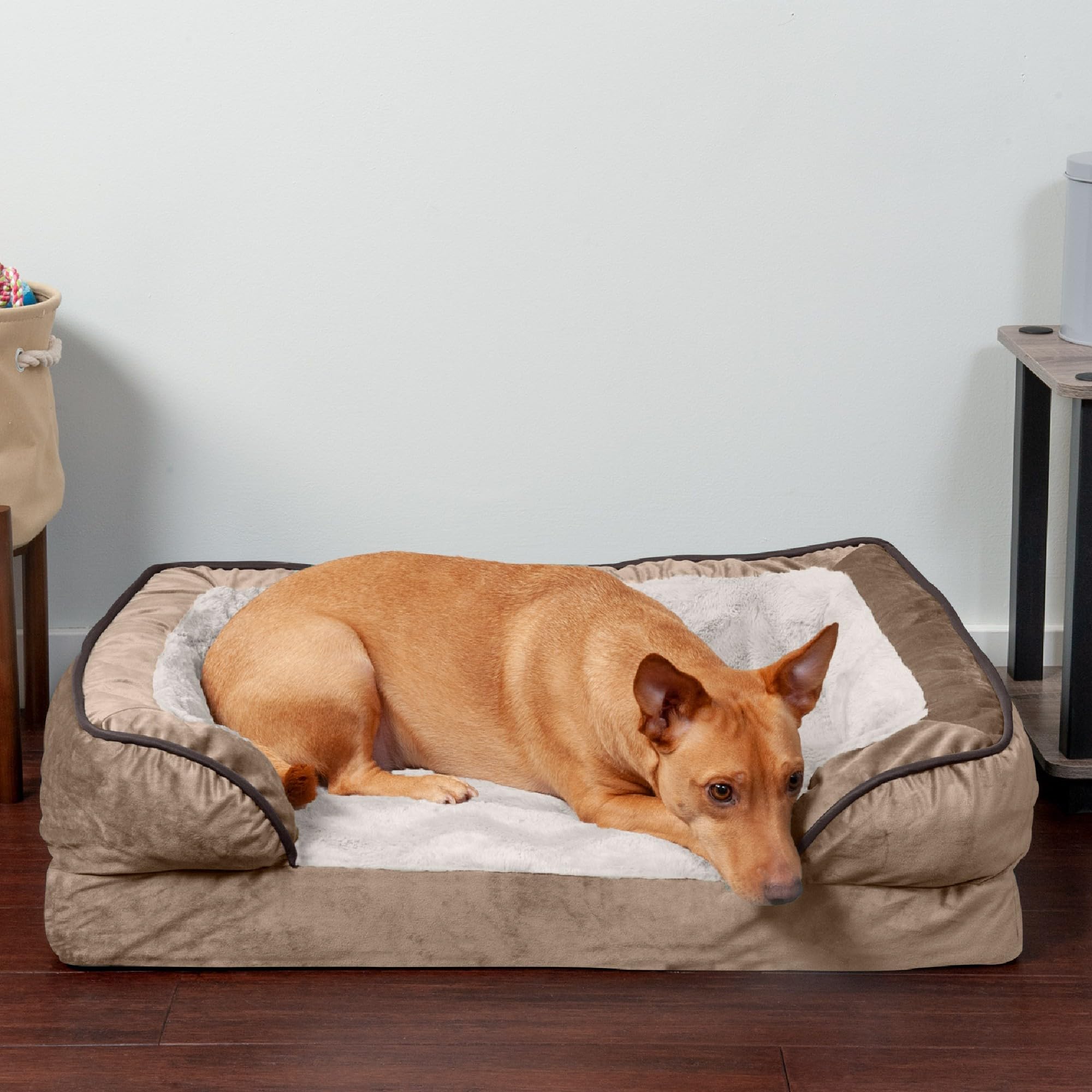 Foto 4 pulgar | Cama Ortopédica Para Perros Furhaven Plush & Velvet Waves Brownstone - Venta Internacional.