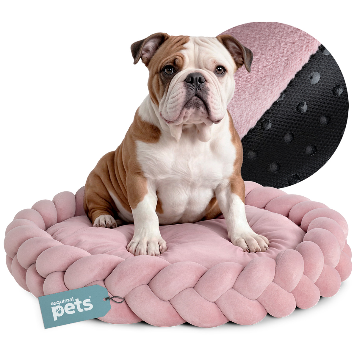 Foto 2 pulgar | Cama Redonda Para Perro Y Gato Esquimal Rosa Mediana Antiestrés