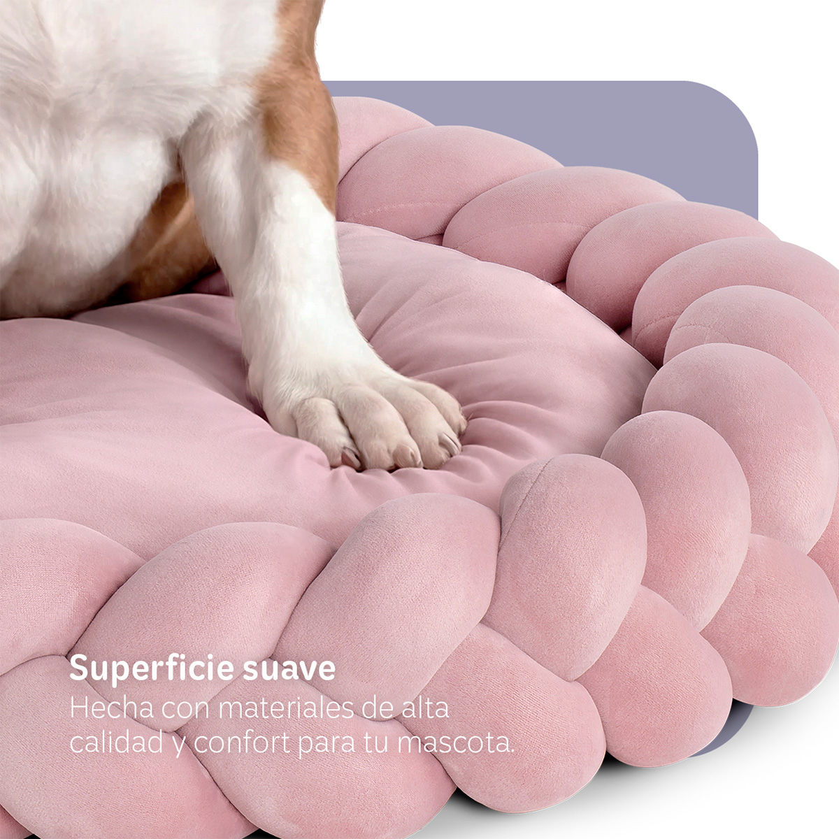 Foto 5 pulgar | Cama Redonda Para Perro Y Gato Esquimal Rosa Mediana Antiestrés
