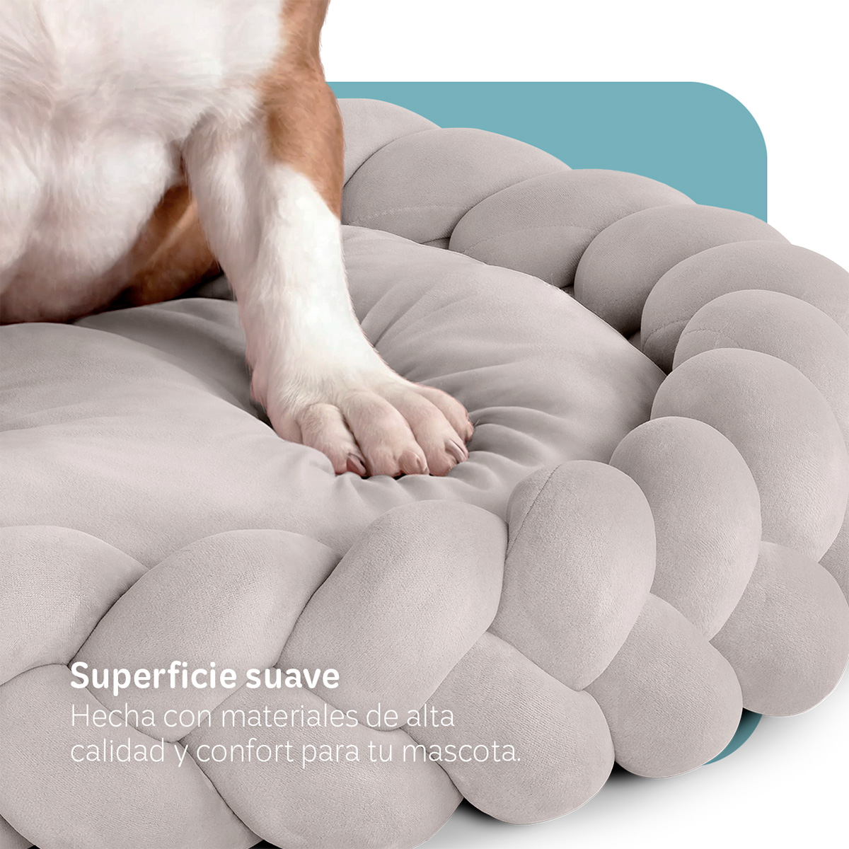 Foto 5 pulgar | Cama Redonda Para Perro Y Gato Esquimal Beige Chica Antiestrés