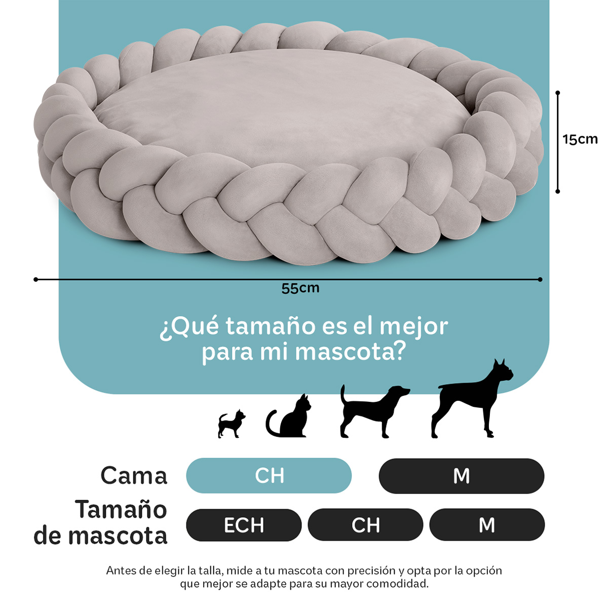 Foto 5 | Cama Redonda Para Perro Y Gato Esquimal Beige Chica Antiestrés