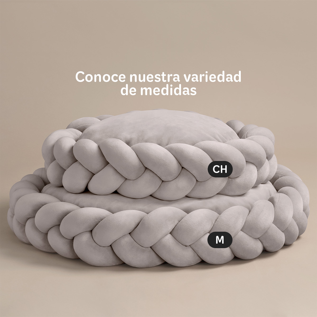 Foto 7 pulgar | Cama Redonda Para Perro Y Gato Esquimal Beige Chica Antiestrés