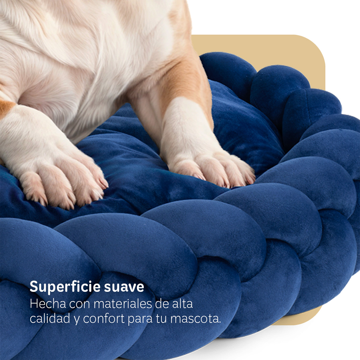 Foto 4 | Cama Redonda Para Perro Y Gato Esquimal Azul Marino Mediana Antiestrés