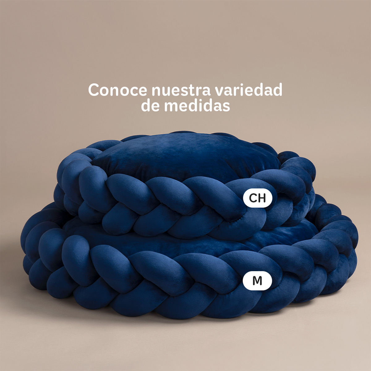 Foto 7 pulgar | Cama Redonda Para Perro Y Gato Esquimal Azul Marino Mediana Antiestrés