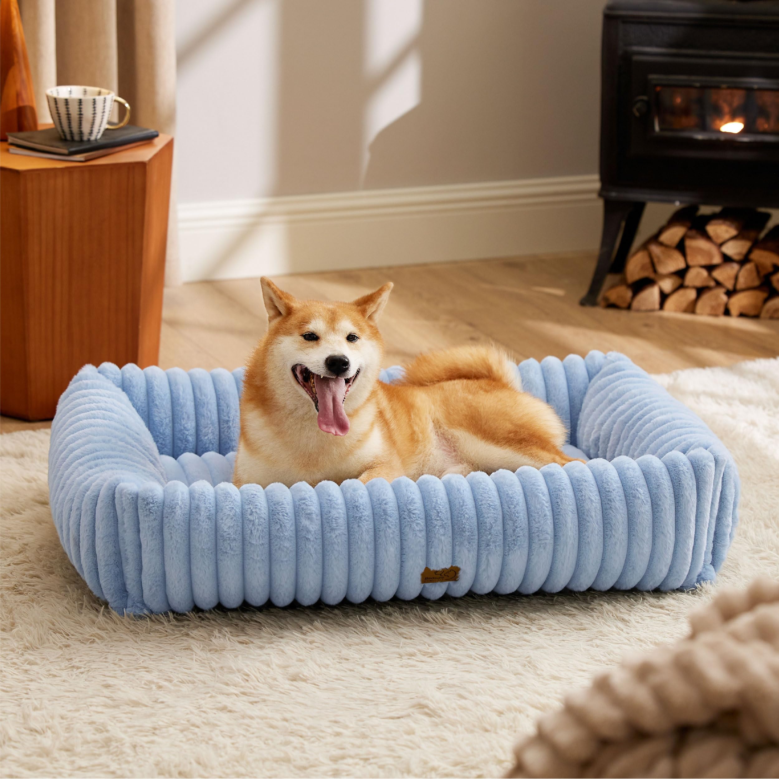 Foto 2 pulgar | Cama Para Perros  Lavable  Ortopédica  Forro Polar De Pana  Azul - Venta Internacional.