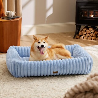Foto 1 | Cama Para Perros Lavable Ortopédica Forro Polar De Pana Azul - Venta Internacional.