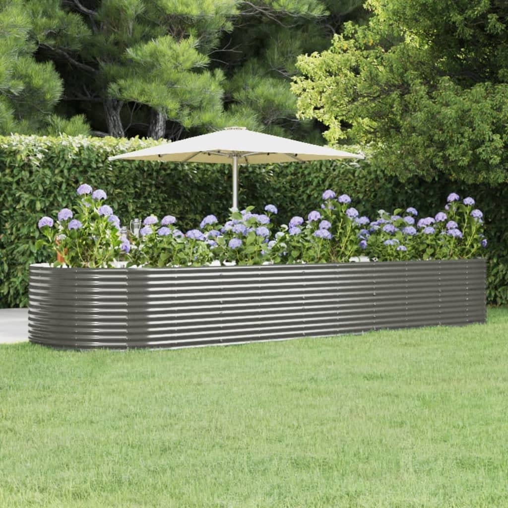 Foto 3 pulgar | Cama Elevada Para Jardín Vidaxl  Duradera  De Acero Con Recubrimiento En Polvo  Color Gris - Venta Internacional.