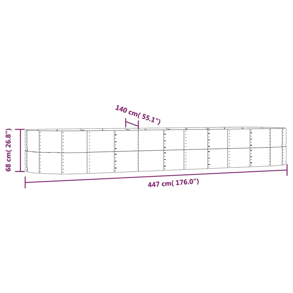 Foto 8 pulgar | Cama Elevada Para Jardín Vidaxl  Duradera  De Acero Con Recubrimiento En Polvo  Color Gris - Venta Internacional.