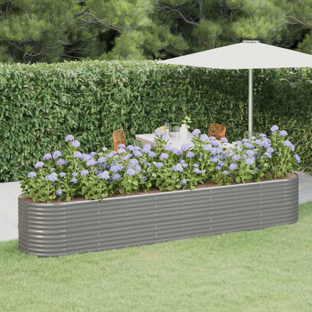 Foto 2 | Cama Elevada De Jardín Vidaxl  Marco De Acero Robusto  368 X 80 X 68 Cm  Gris - Venta Internacional.