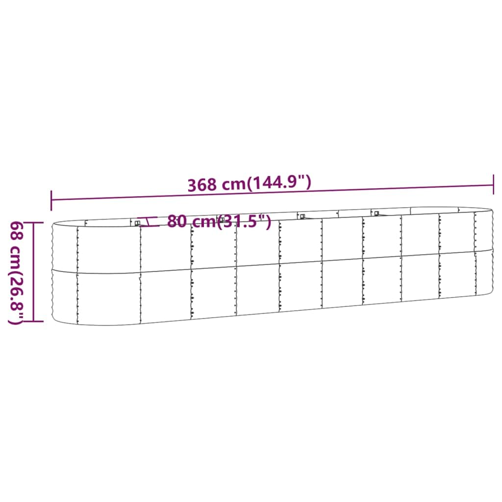Foto 7 | Cama Elevada De Jardín Vidaxl  Marco De Acero Robusto  368 X 80 X 68 Cm  Gris - Venta Internacional.