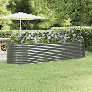 Foto 2 | Cama De Jardín Elevada Vidaxl De Acero Con Recubrimiento En Polvo Tamaño Grande Gris - Venta Internacional.
