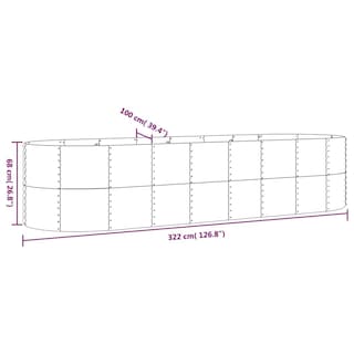 Foto 7 | Cama De Jardín Elevada Vidaxl De Acero Con Recubrimiento En Polvo Tamaño Grande Gris - Venta Internacional.