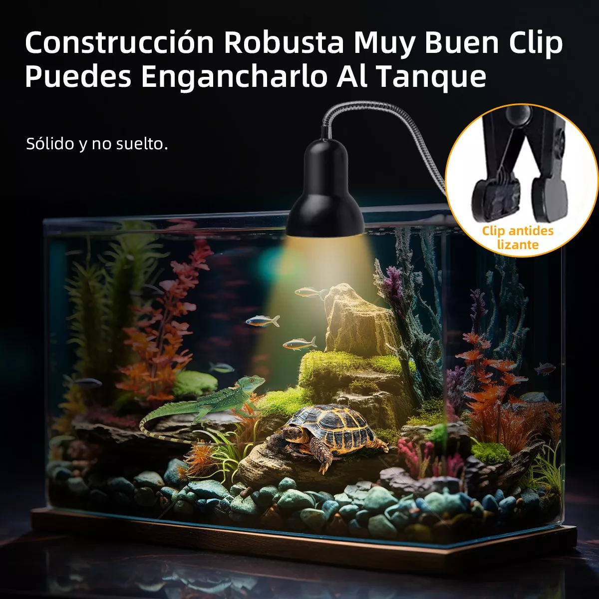 Foto 4 pulgar | Lámparas De Calor Para Tortuga Reptiles 2 Bombillas Uva+uvb Eo Safe Imports Esi-18556 Negro