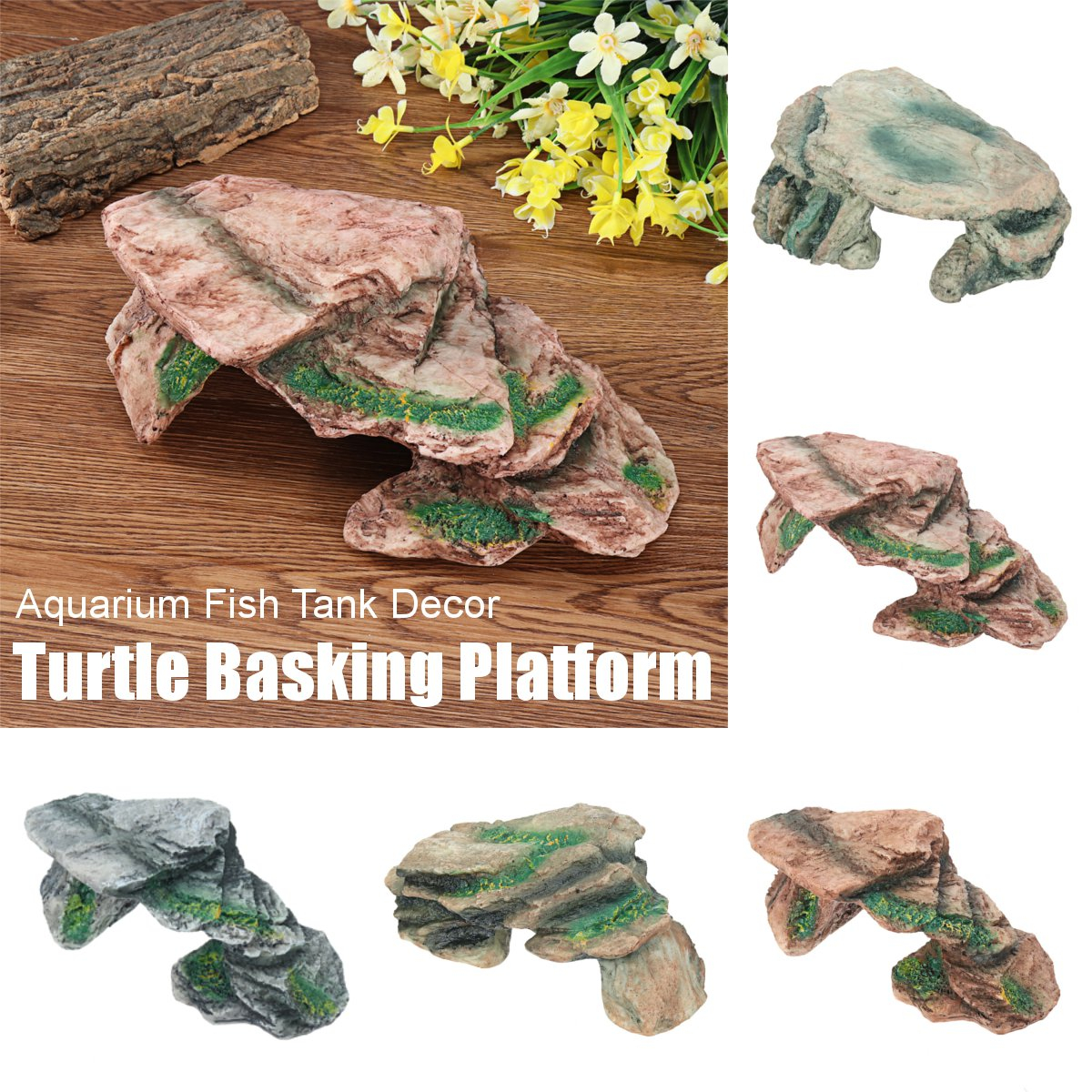 Foto 3 pulgar | Plataforma Con Forma De Tortuga Peregrina Para Acuario, Pecera Y Reptil B - Venta Internacional.