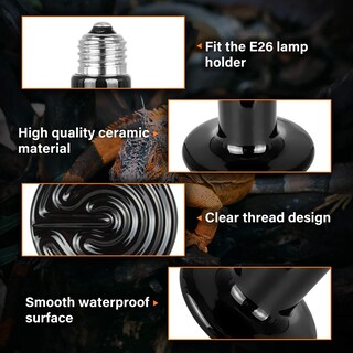 Foto 3 | Emisor De Calor Cerámico Simple Deluxe De 50 W Para Reptiles Y Pollos - Venta Internacional.