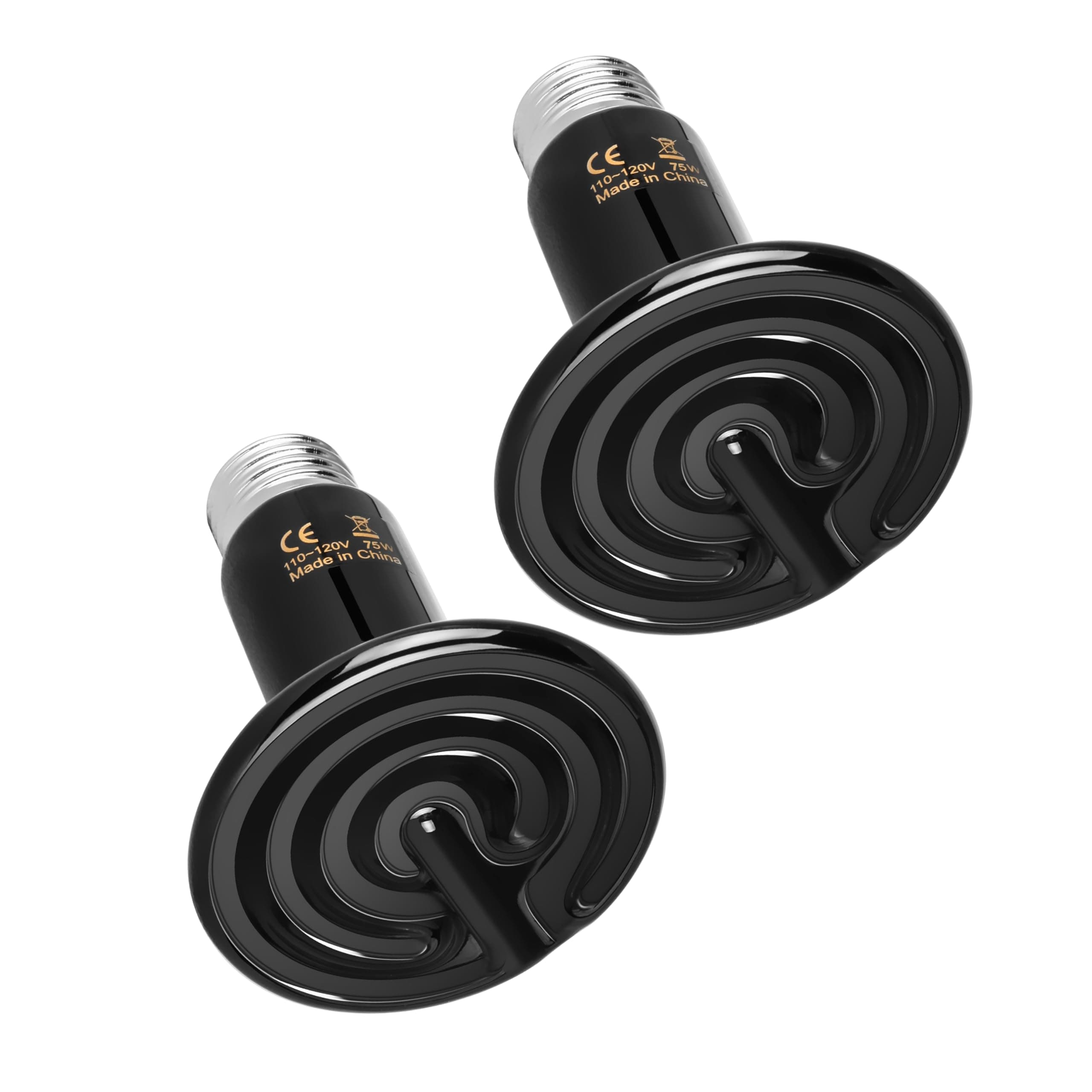 Emisor De Calor Cerámico Simple Deluxe 75 W Para Reptiles, Paquete De 2 - Venta Internacional. $518