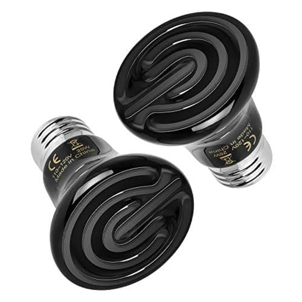 Bombilla De Cerámica Con Emisor De Calor Para Reptiles, 25 W, Color Negro, Paquete De 2 - Venta Internacional. $470