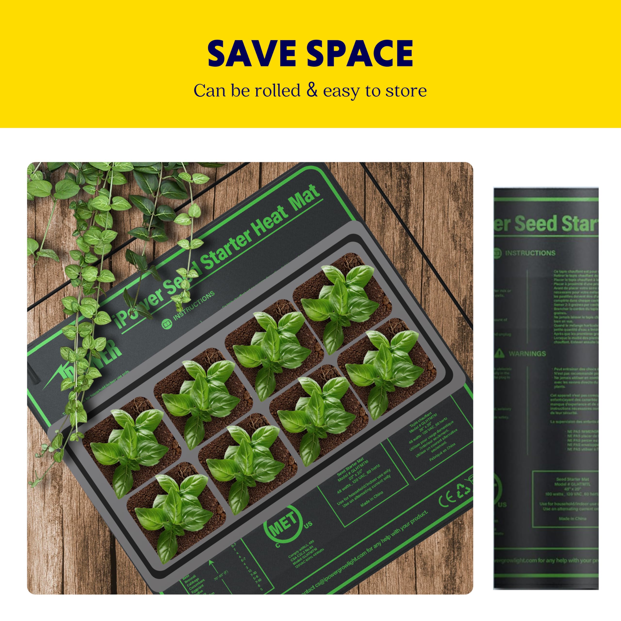 Foto 7 pulgar | Alfombrilla Térmica Seedling Ipower, Duradera Y Cálida, 20 X 20 Cm, 48 W, Impermeable - Venta Internacional.