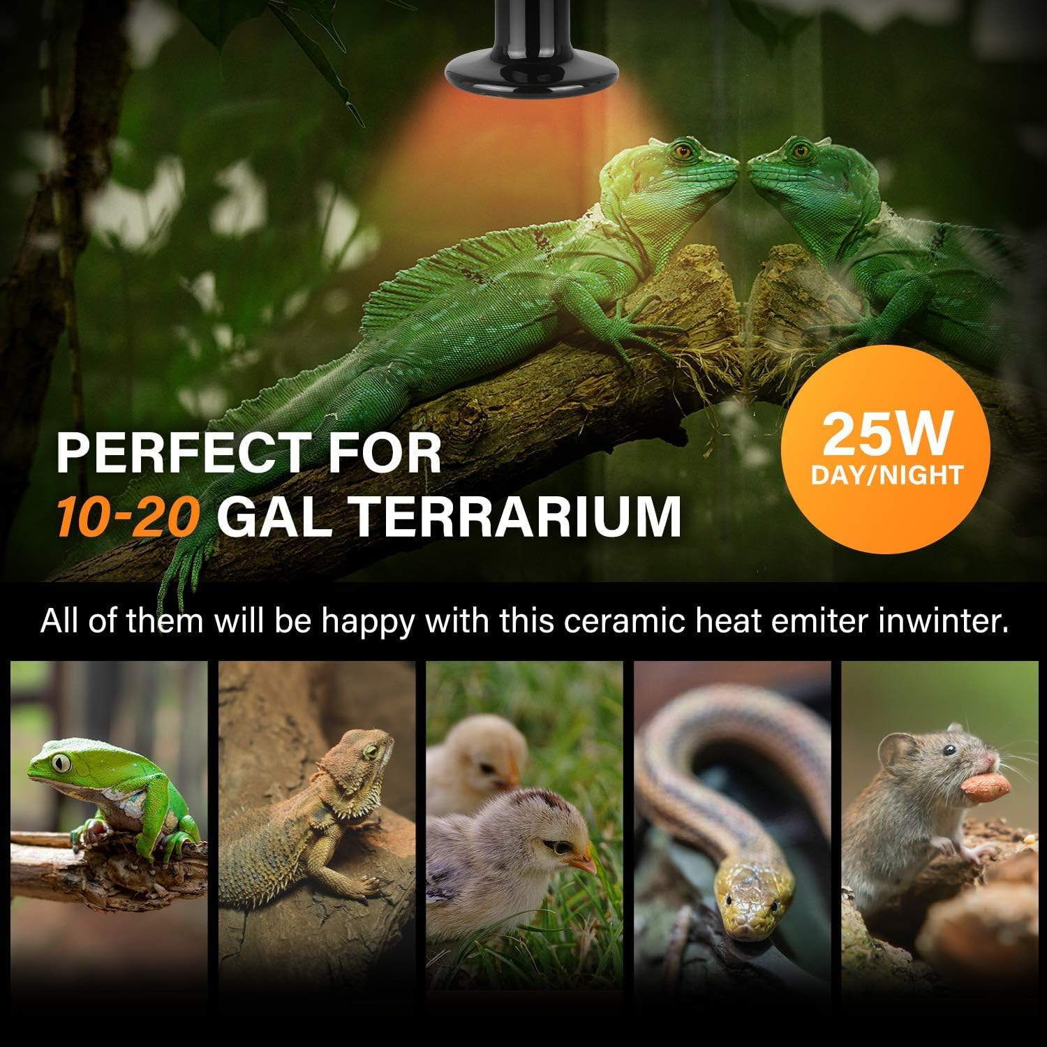 Foto 3 | Lámpara De Cerámica Con Emisor De Calor Para Reptiles, 25 W, Simple Deluxe, Paquete De 2 - Venta Internacional.