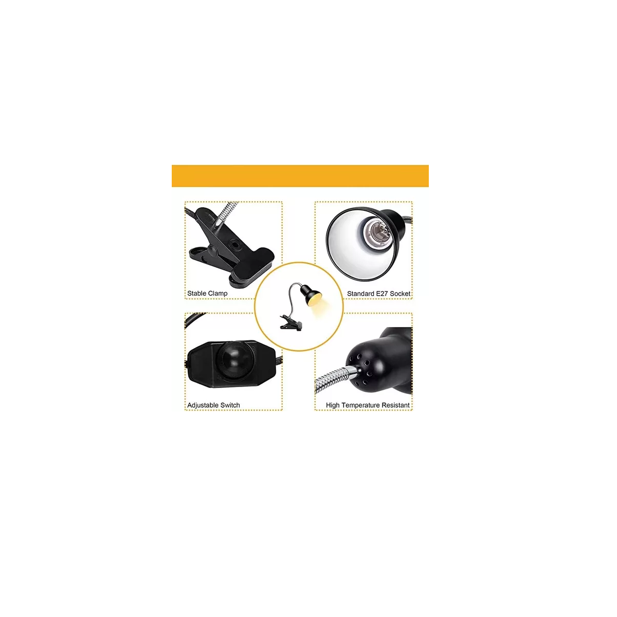 Foto 4 pulgar | Lámparas de Calor Eo Safe Imports Esi-9925 Negro para Reptiles 2 Bombillas