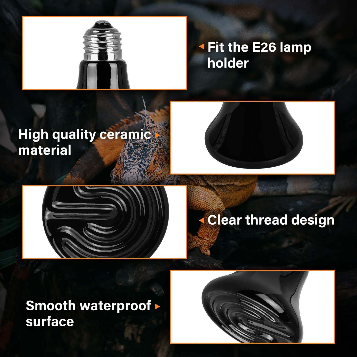 Foto 3 pulgar | Lámpara De Cerámica Con Emisor De Calor Para Reptiles, 25 W, Simple Deluxe - Venta Internacional.