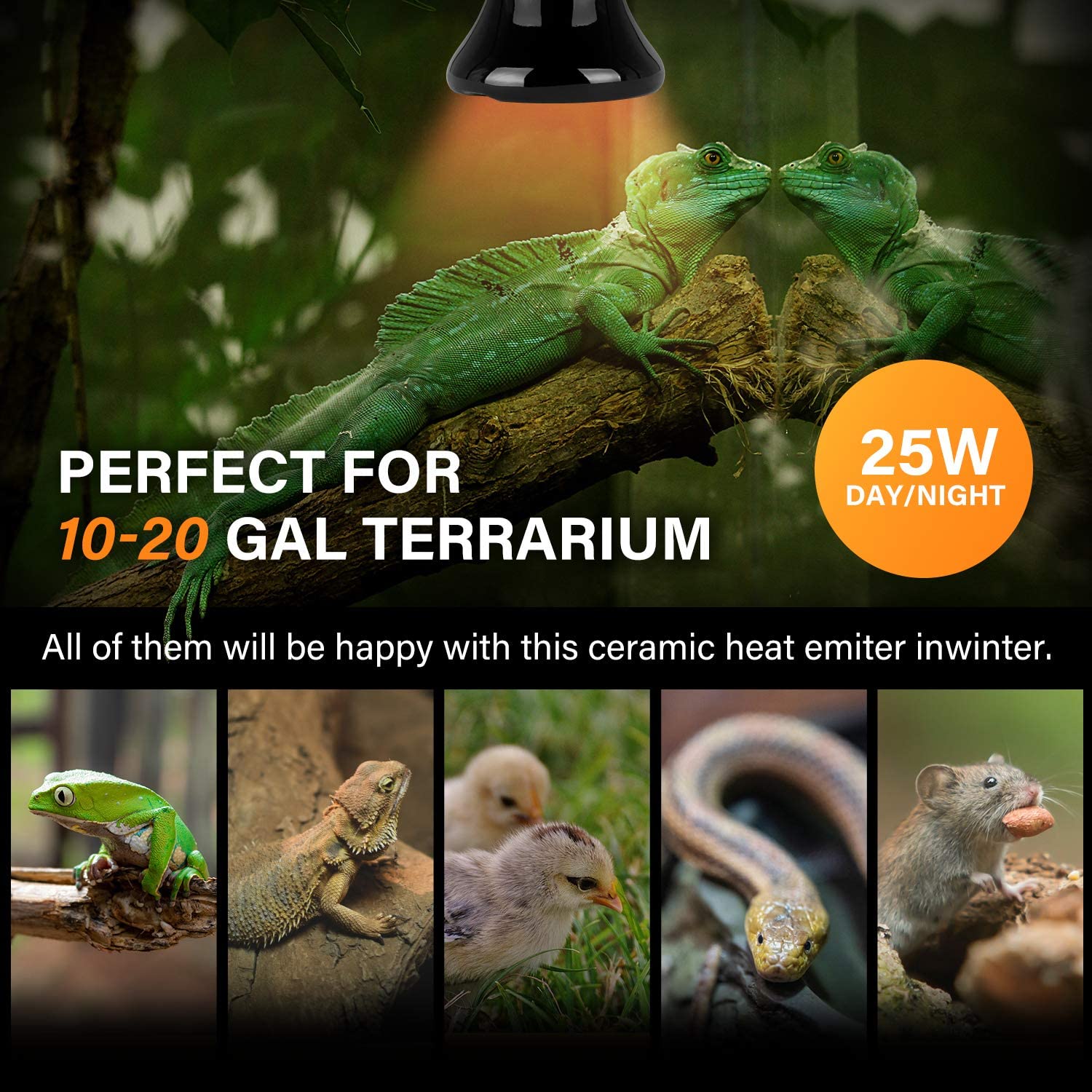 Foto 4 pulgar | Lámpara De Cerámica Con Emisor De Calor Para Reptiles, 25 W, Simple Deluxe - Venta Internacional.