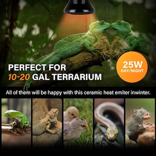 Foto 3 | Lámpara De Cerámica Con Emisor De Calor Para Reptiles, 25 W, Simple Deluxe - Venta Internacional.