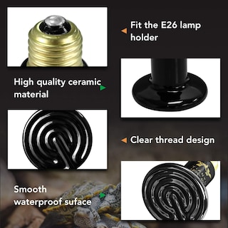 Foto 2 | Lámpara Térmica Para Reptiles, Sencilla, Lujosa, Cerámica, 40 W, Sin Luz - Venta Internacional.